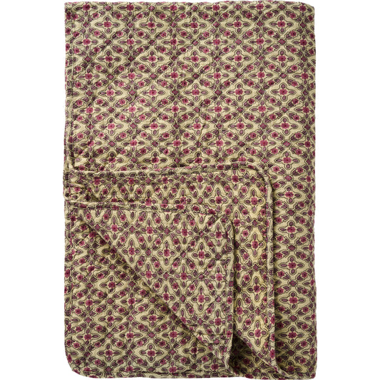 Quilt tæppe, hindbær og lilla rudemønster
