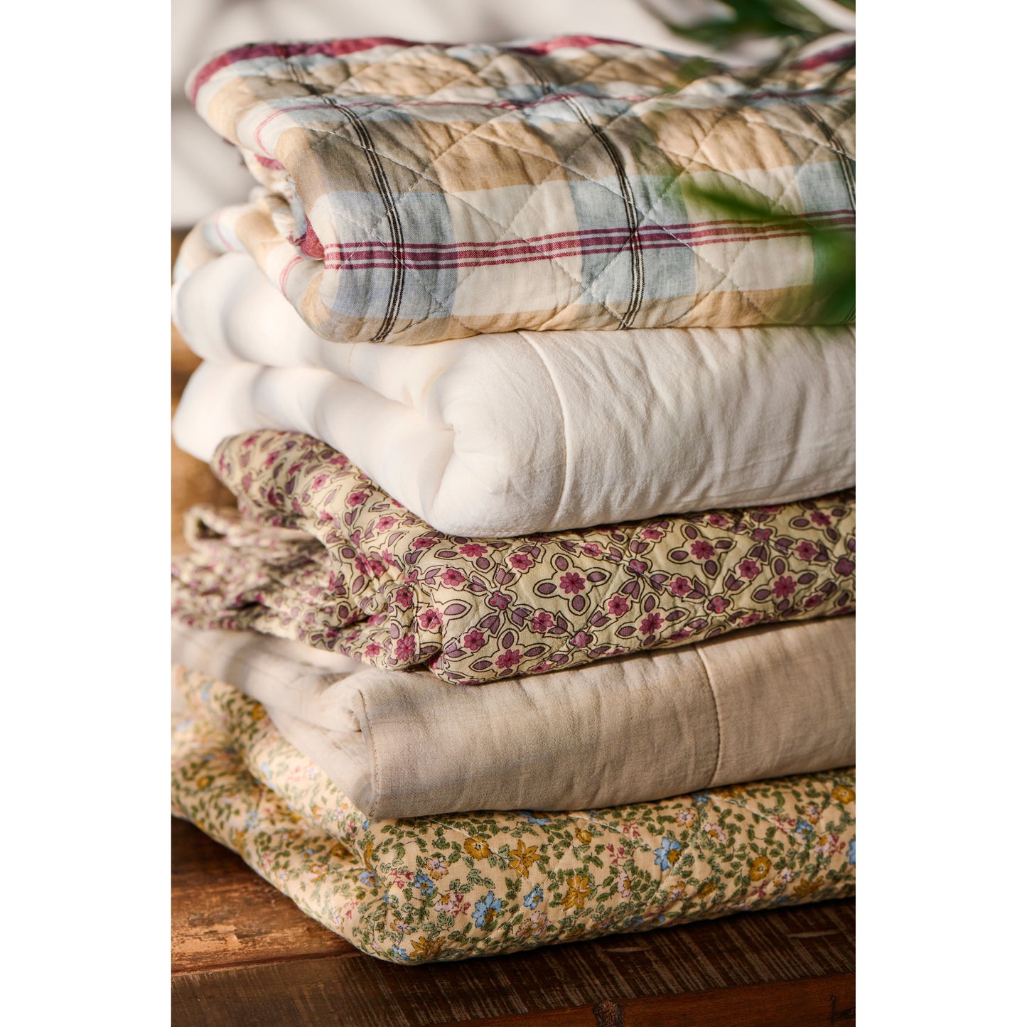 Quilt tæppe, hindbær og lilla rudemønster